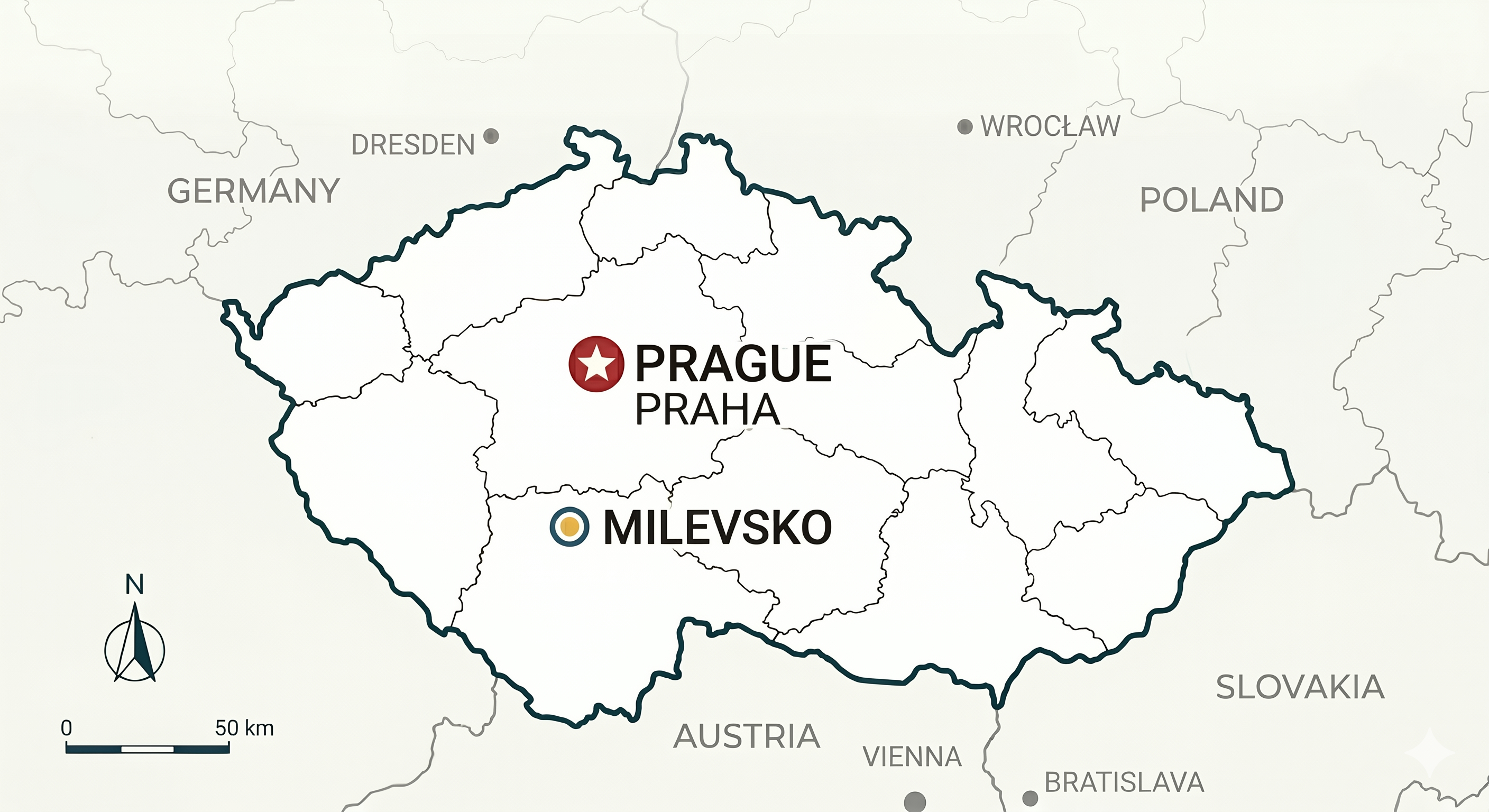 Milevsko location